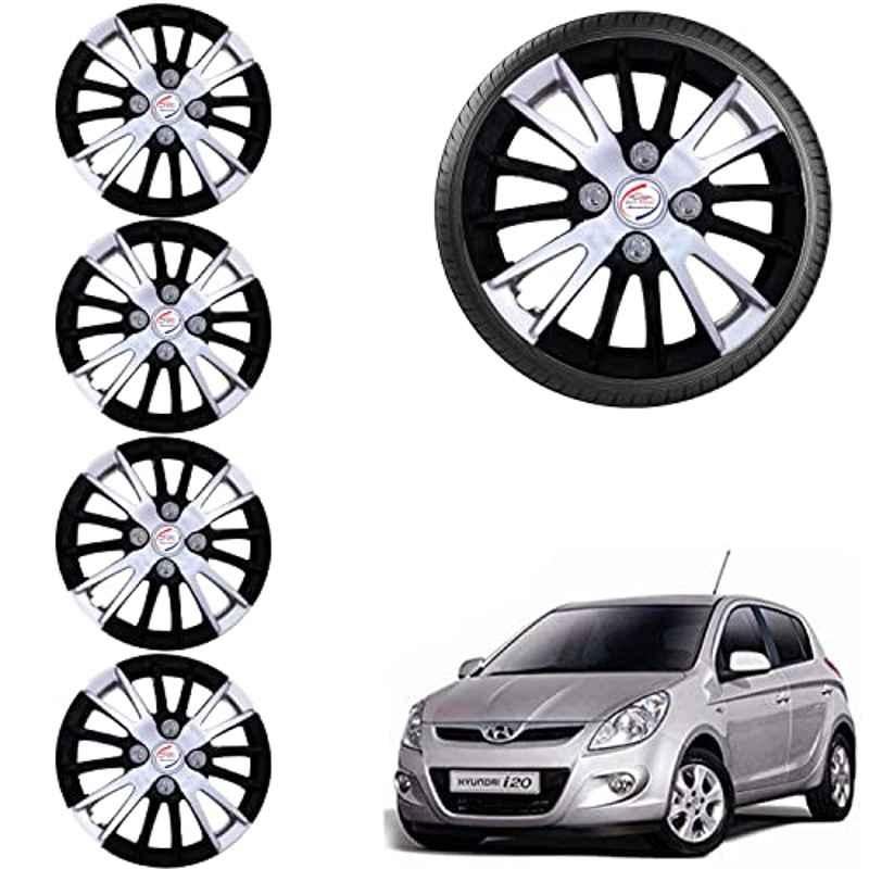 Auto Pearl 4 Pcs 14 inch ABS Black & Grey Car Wheel Cover Set for Hyundai i20 Type 1