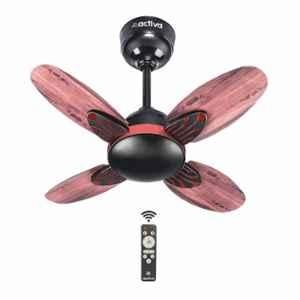 Activa Lotus 28W 380rpm 4 Blade Smoke Wood BLDC Ceiling Fan with Remote & 5 Years Warranty, Sweep: 600 mm