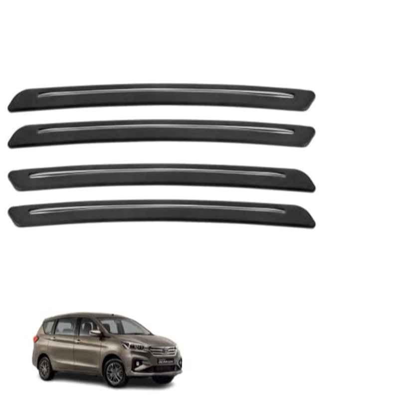 Kozdiko 4 Pcs Rubber Black Car Bumper Protector Set with Chrome Strip for Toyota Rumion