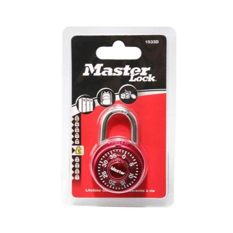 Master Lock 33mm Red & Silver Combination Padlock, 289541AC