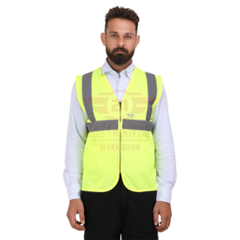 Club Twenty One Workwear Denver Polyester Yellow Safety Reflective Vest Jacket, 1008, Size: XXL (Pack of 5)