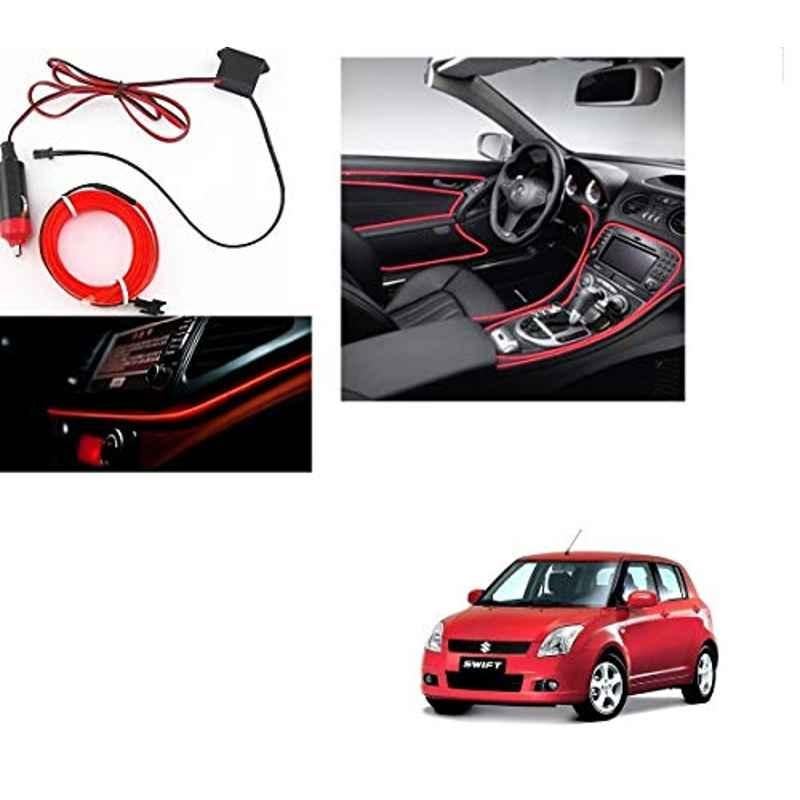 Kozdiko 12V 5m Red Car Interior Decor Neon Strip Light for Maruti Suzuki Old Swift