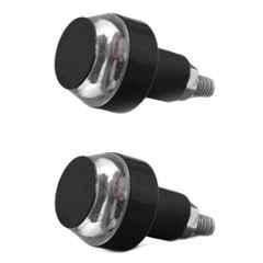 AllExtreme EXWTL2P 2 Pcs White Handle Bar End Weights Plug Cap Set with Turn Signal LED Indicator Light
