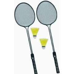 STYRKR Alloy Steel Black Badminton Set, Double Shaft Racket Set of 2 Pcs with Shuttlecock, Badminton Kit