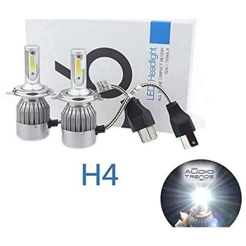 AOW C6 H-4 All in One Compact Design 36W/3800LM LED Headlight Conversion Kit Car High/Low Beam Bulb Driving Lamp 6500K (Pack of 2) White for Hero Xtreme