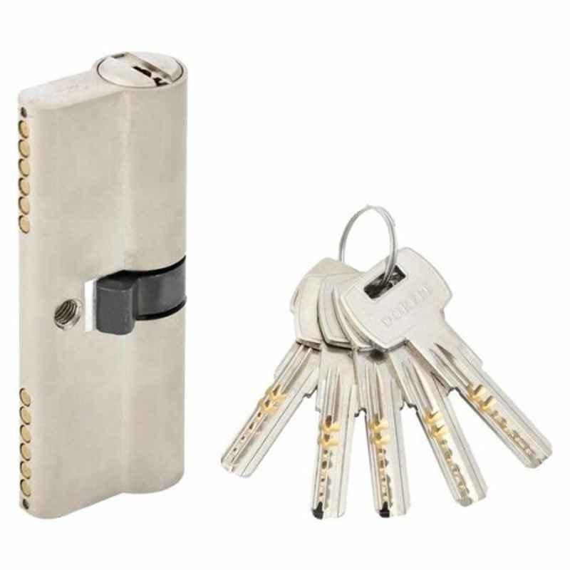 Dorfit 80mm Nickel Silver Cylindrical Lock with 5 Key