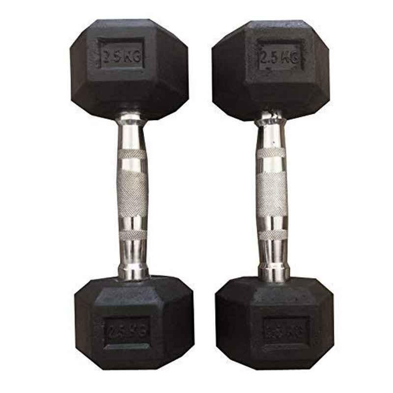 Forgesy 5kg Rubber Black Dumbbell