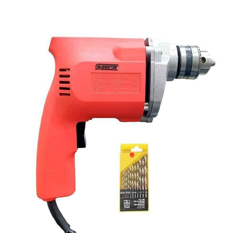 Buy Cheston 10mm 350W Powerful Drill Machine with 13 Pieces HSS