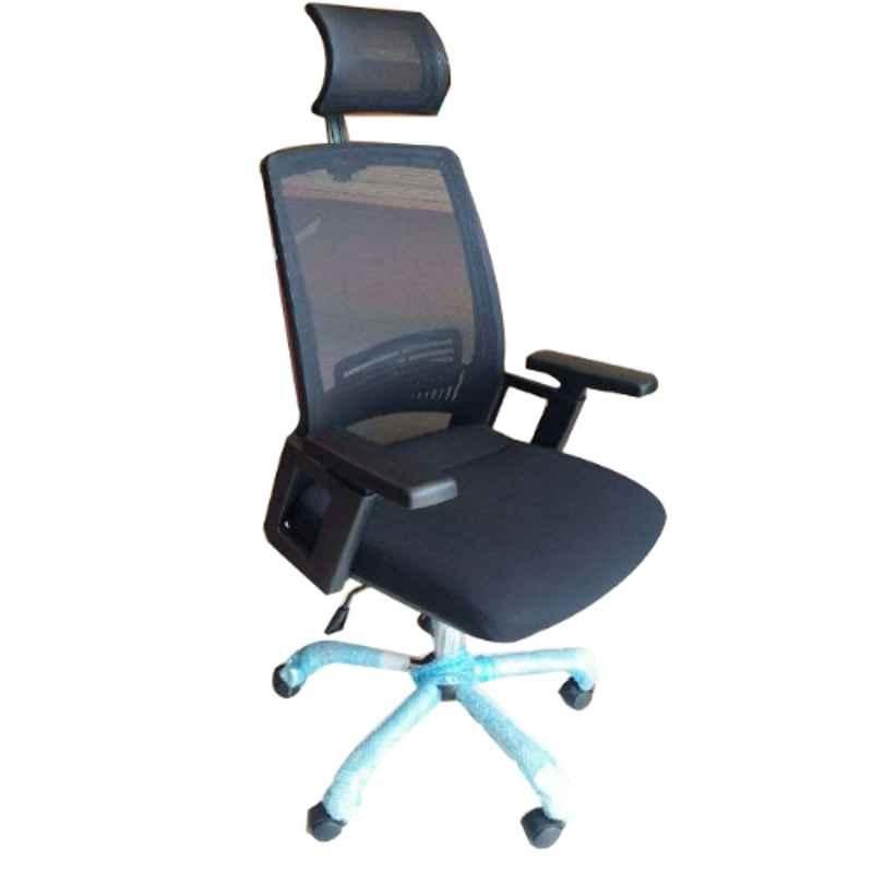 Smart Office Furniture Full Black  Mesh & Fabric  High Back Office Chair, W-152N-H