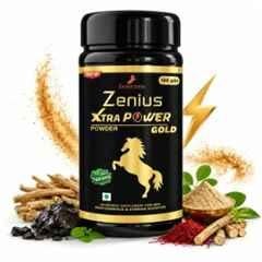 Zenius India 100g Xtra Power Gold Powder with Shilajit Extract, Atmagupta, Amla, Vidari & Guduchi for Boosts Stamina & Supports Reproductive Health