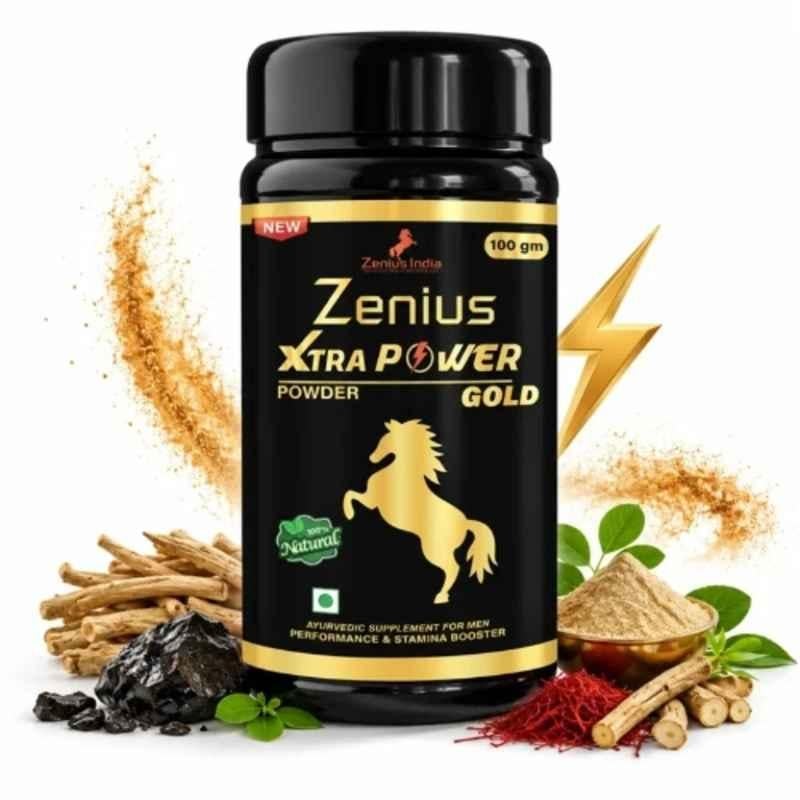 Zenius India 100g Xtra Power Gold Powder with Shilajit Extract, Atmagupta, Amla, Vidari & Guduchi for Boosts Stamina & Supports Reproductive Health