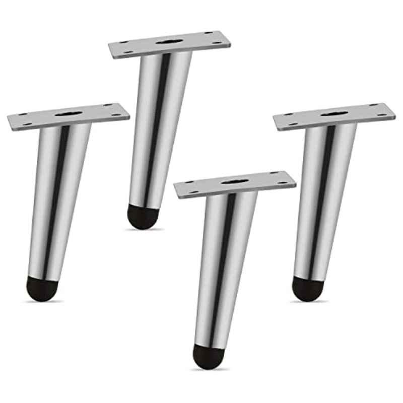 Plantex 4 inch Stainless Steel Sofa Leg/Bed Furniture Leg Pair for Home/Furniture Sofa Leg for Table/Support Leg/Furniture Leg (Chrome Finish) (Pack of 4), APS-DTS-54-4IN-CHROM-SOFA-LEG-PAIR-PK-2