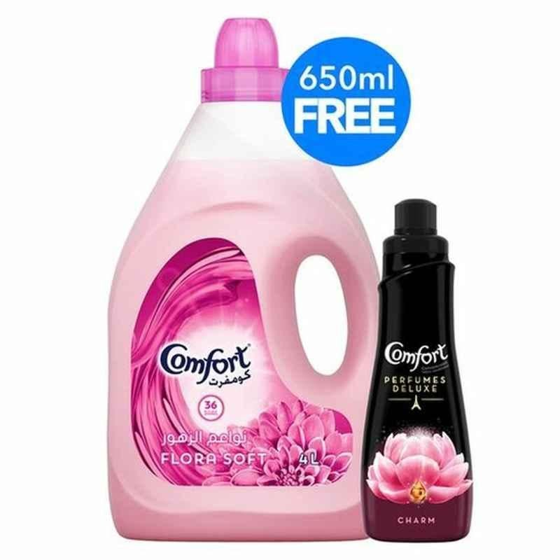 Comfort Fabric Softener With Perfumes Deluxe Conditioner, Flora Soft, 2 Pcs/Set