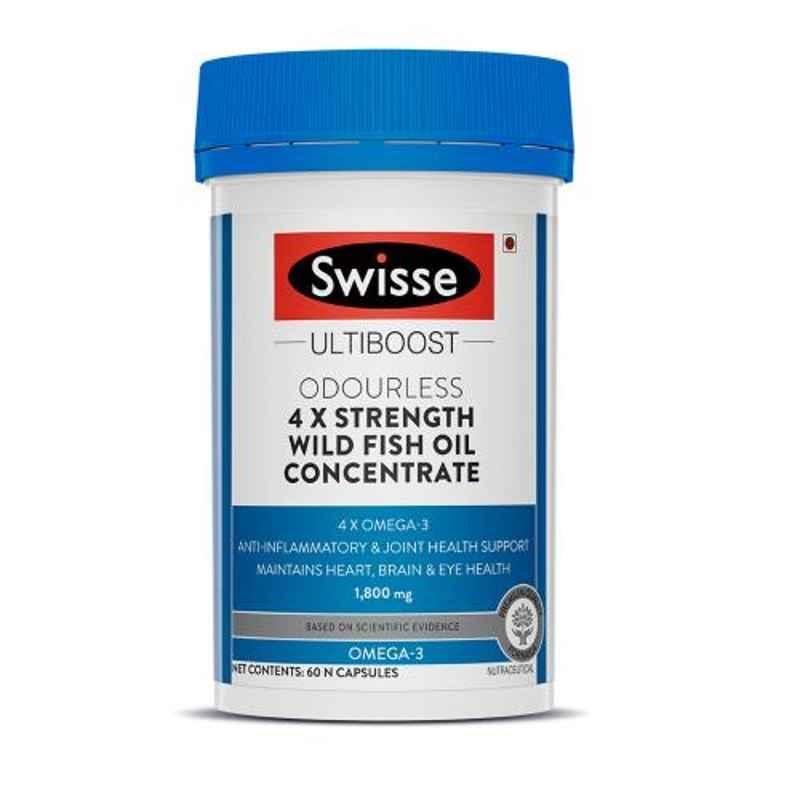 Swisse 60 Pcs Ultiboost Odourless 4x Strength Wild Fish Oil Capsules, HHMCH9536310602
