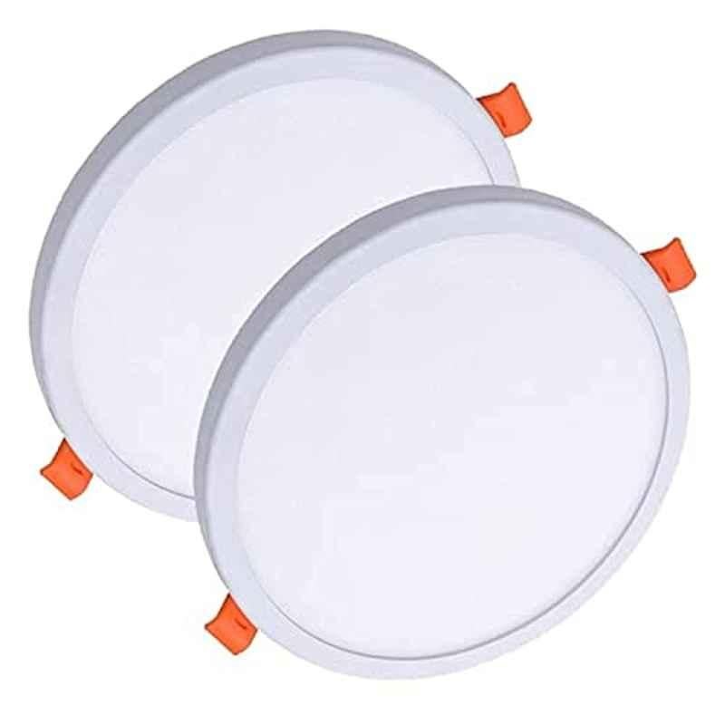 15W 6 inch White Round LED Panel Light with Driver (Pack of 2)