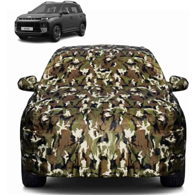 Allextreme Polyester Multicolour Camouflage Car Body Cover with Mirror Pocket for Toyota Urban Cruiser Hyryder, PV-UCH01