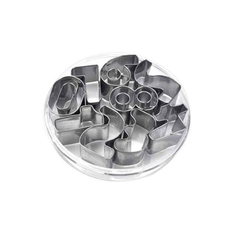 9 Pcs Stainless Steel Silver Numbers Cookie Cutter Set