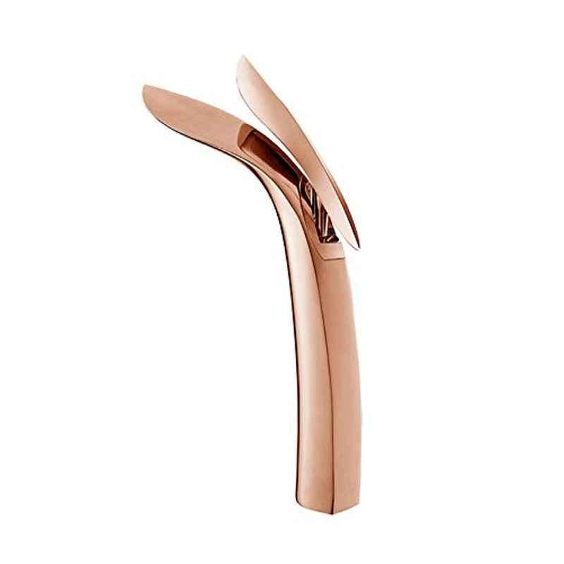 Aquieen Luxury Series Rose Gold Extended Body Hot &a; Cold Basin Mixer Tap-picture-34