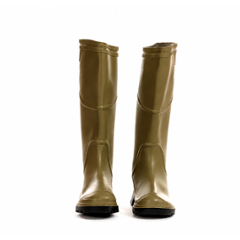 Darit ES-17-9 Leather Steel Toe Beige High Ankle Safety Gumboot, Size: 9