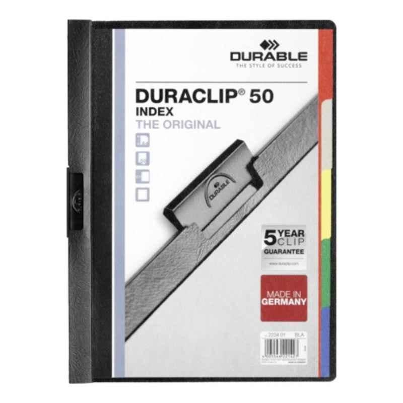 Durable Duraclip 50 Index A4 Black Clip Folder, 2234-01