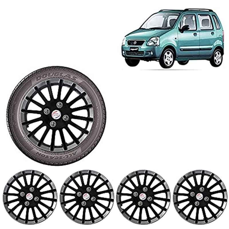 Auto Pearl 4 Pcs 13 inch ABS Black & Silver Wheel Cover Set for Maruti Suzuki Wagon R