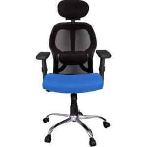 Rajpura Matrix High Back Black & Blue Adjustable Arms Revolving Office Executive Chair, RSE002-Black & Blue