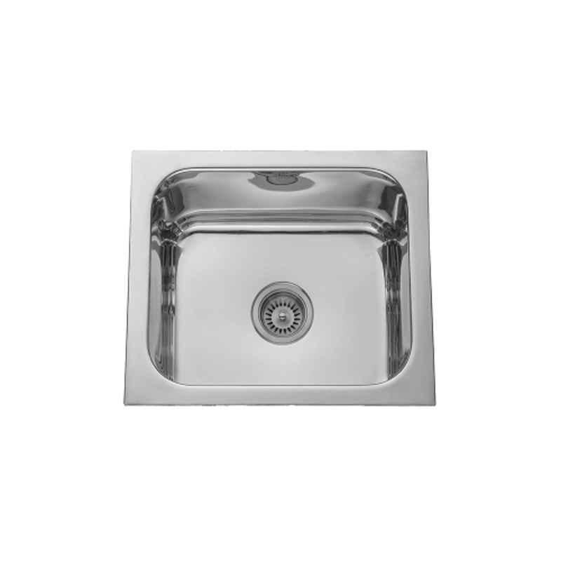 Neelkanth Die Pressed 533x457mm Stainless Steel Single Bowl Gloss Kitchen Sink, NKR-DD-SB 2118 G