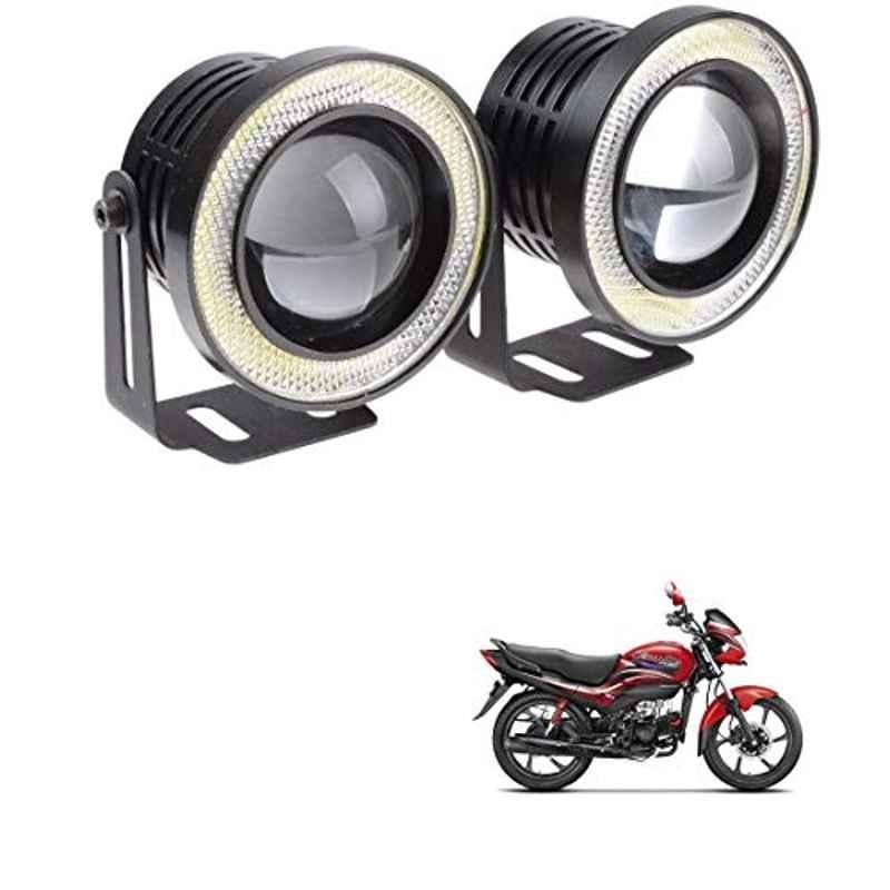 Kozdiko 2 Pcs 15W 3.5 inch High Power White LED Projector COB Fog Light Set with White Angel Eye Ring for Hero Passion Pro, koz_88293