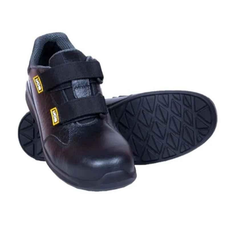 JCB Access Leather Black Steel Toe Low Ankle Work Safety Shoes, Size:10