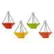 Gardens Need 4 Pcs 23.5x23.5x11cm 100% Virgin Plastic Spiral Multicolour Hanging with Iron Chain