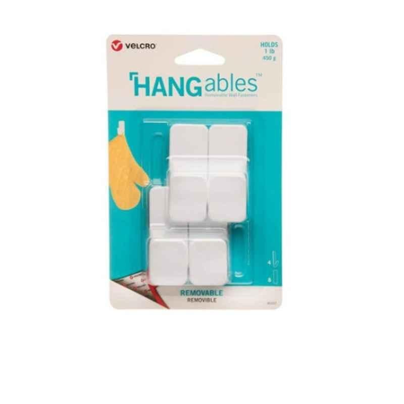 Velcro White Removable Wall Hook (Pack of 4)