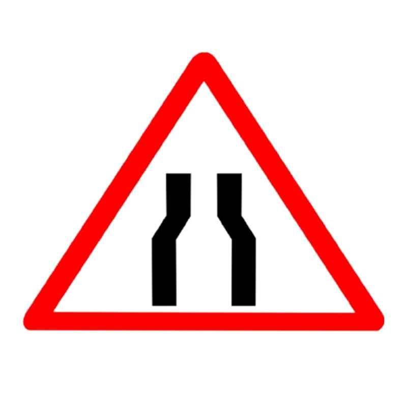Ladwa 600mm Aluminium Red & White Triangle Narrow Road Ahead Cautionary Retro Reflective Road Signage, LSI-CSB-600mm-NRA