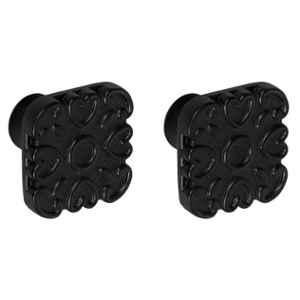 Plantex Knobs for Drawer/Square Drawer Knobs/Knobs for Cabinets/Pull-Push Knobs for Kitchen/Bedroom Drawer (Pack of 2) DTK-299, Black