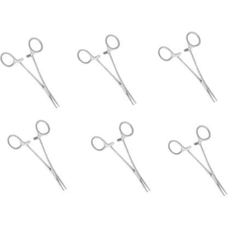 Forgesy 6 inch Stainless Steel Straight Kochers Artery Utility Forcep, X91 (Pack of 6)