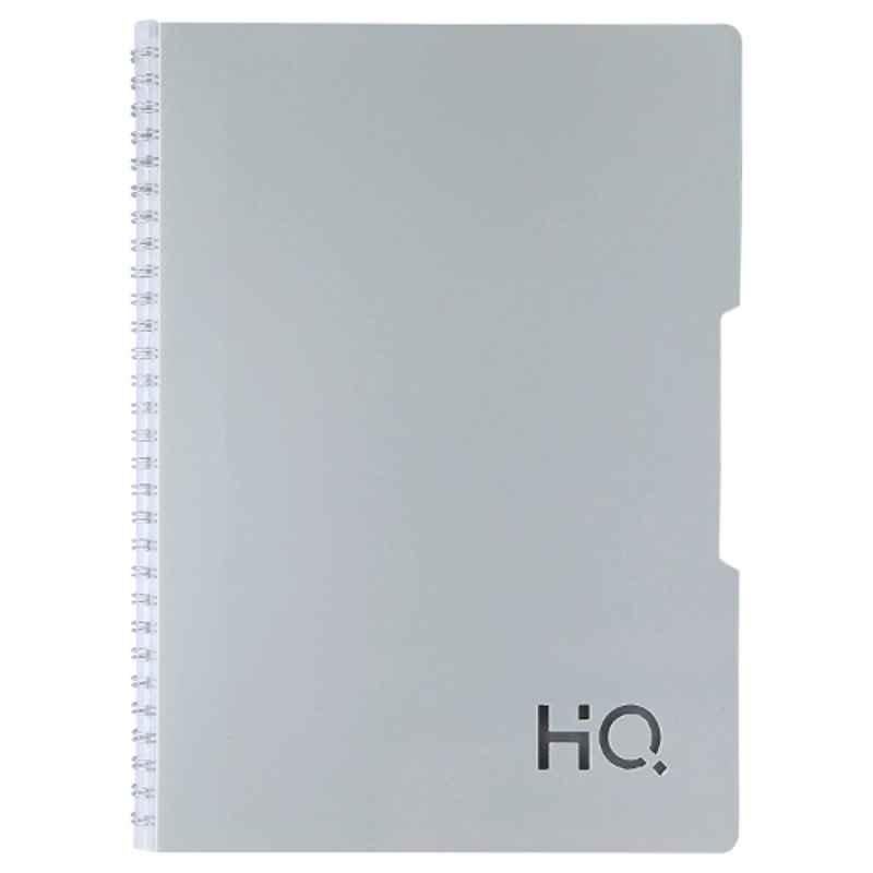 Navneet HQ A5 160 Pages Grey Single Line Wiro Bound Subject Notebook with Polypropylene Cover, 27032