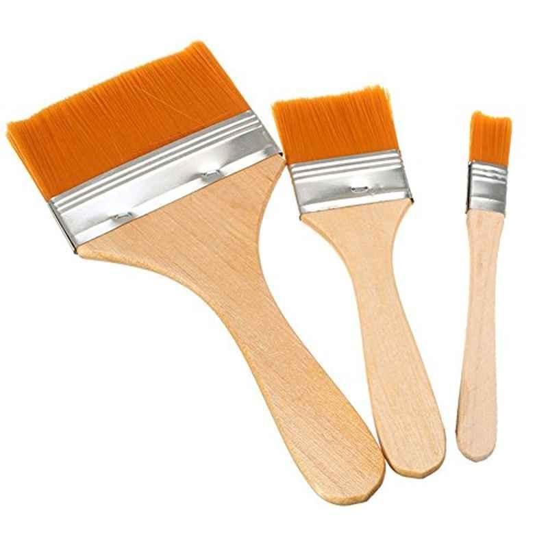 3 Pcs Wooden Handle Nylon Hair Brush Set