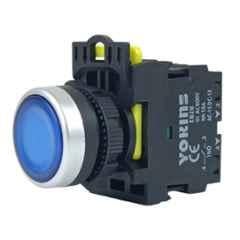 Yokins 22mm 220V 1NO Blue Illuminated Push Button with Spring Return, EB2M-A-10D-B