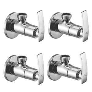 Cliquin Desire Brass Silver Chrome Wall Mounted Angle Valve for Bathroom & Kitchen (Pack of 4)