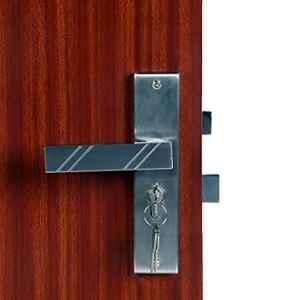 Saze Altis 8 inch Stainless Steel Matt Finish Cylindrical Plate Mortise Door Lock Handle Set