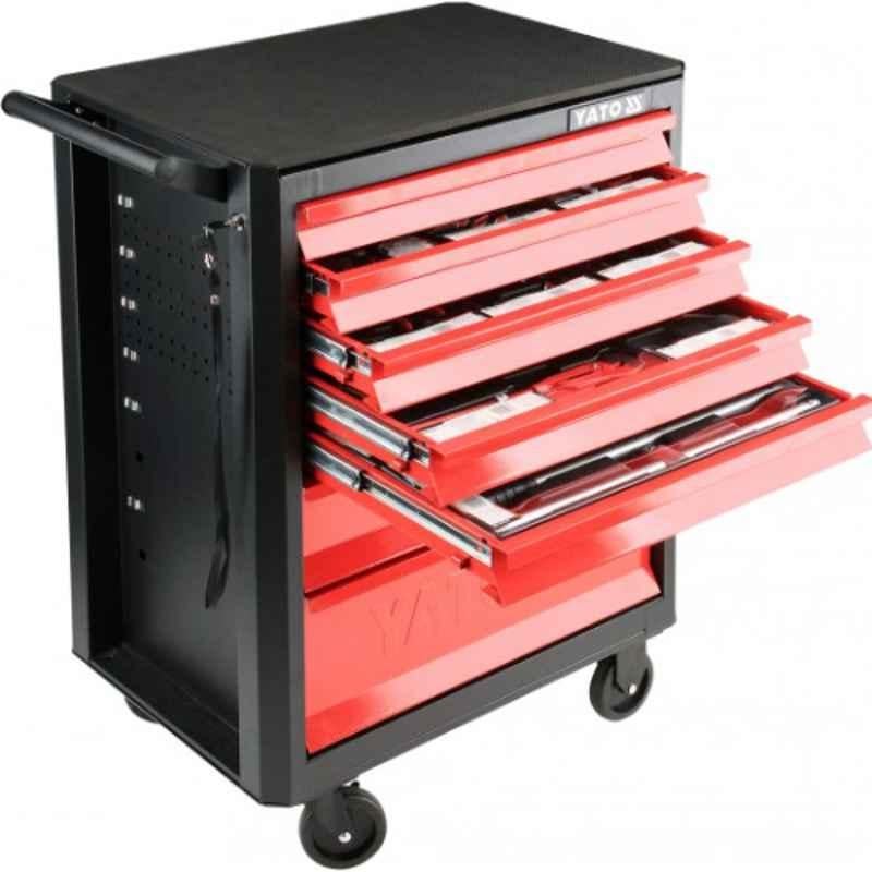 Yato 93.2x66.5x45.3cm 7 Drawers Roller Cabinet with 141 Pcs Tools Kit, YT-55291