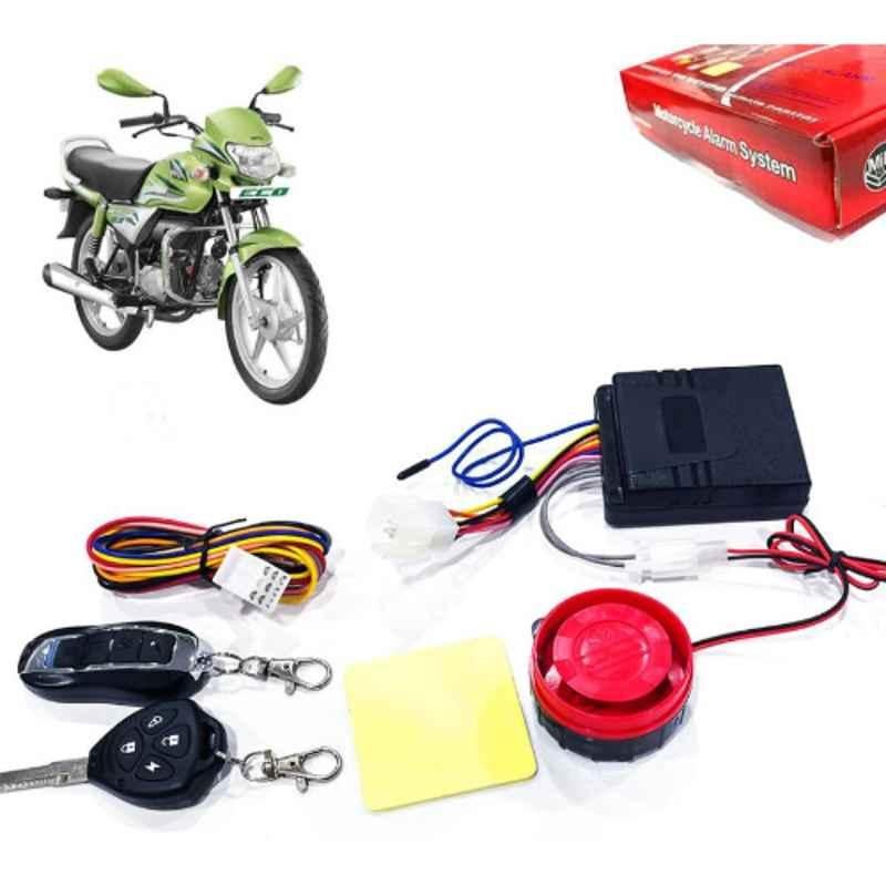Auto Pearl 12V Black Two-Way Anti Theft Motorcycle Alarm Kit with 2 Pcs Remote for HF Deluxe Eco