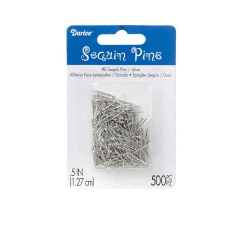 Darice 500Pcs 1/2 inch Silver Sequin Pin Set
