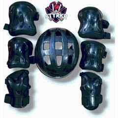 STYRKR Plastic & EVA Foam Black protective Skating/Cycling Guard Kit | Multi Sport Gear for Kids 12 Cycling KitKIT-727