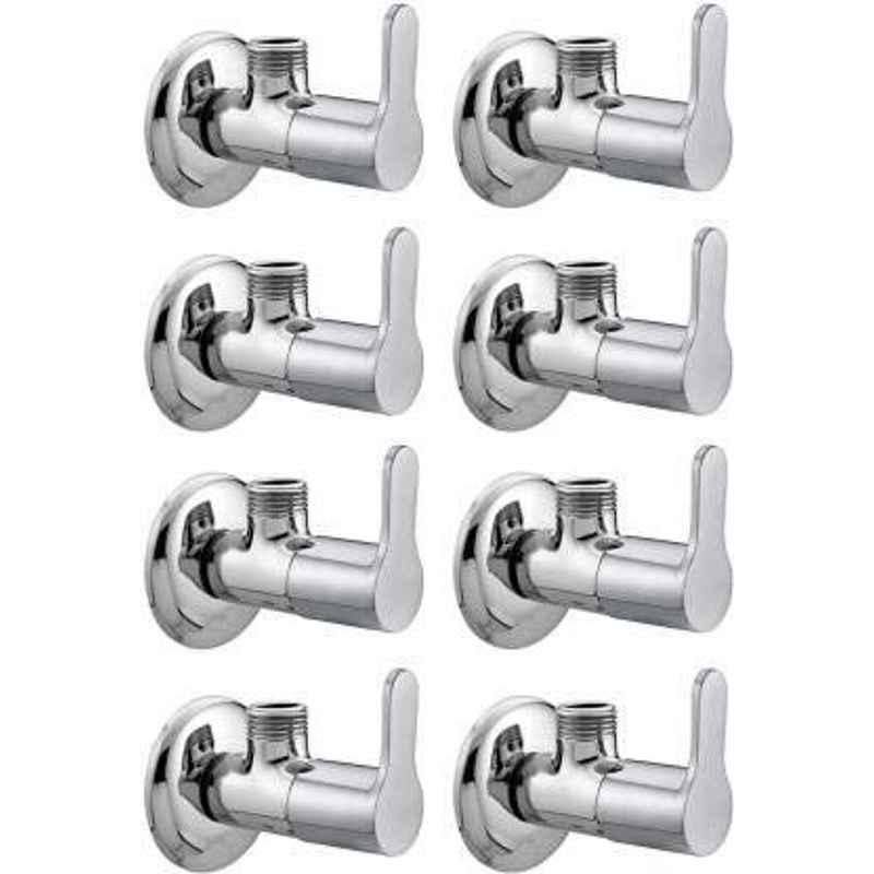 Zesta Flora Stainless Steel Chrome Finish Angle Valve with Flange (Pack of 8)