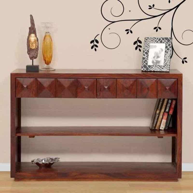 Evok Honey Natural Diamond New Solidwood Console Table, IT00060991
