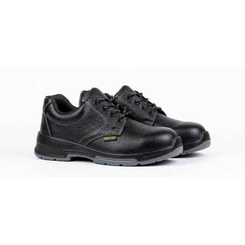 Jakwins JK1002 DD Double Density Black Industrial Safety Shoes, Size: 5