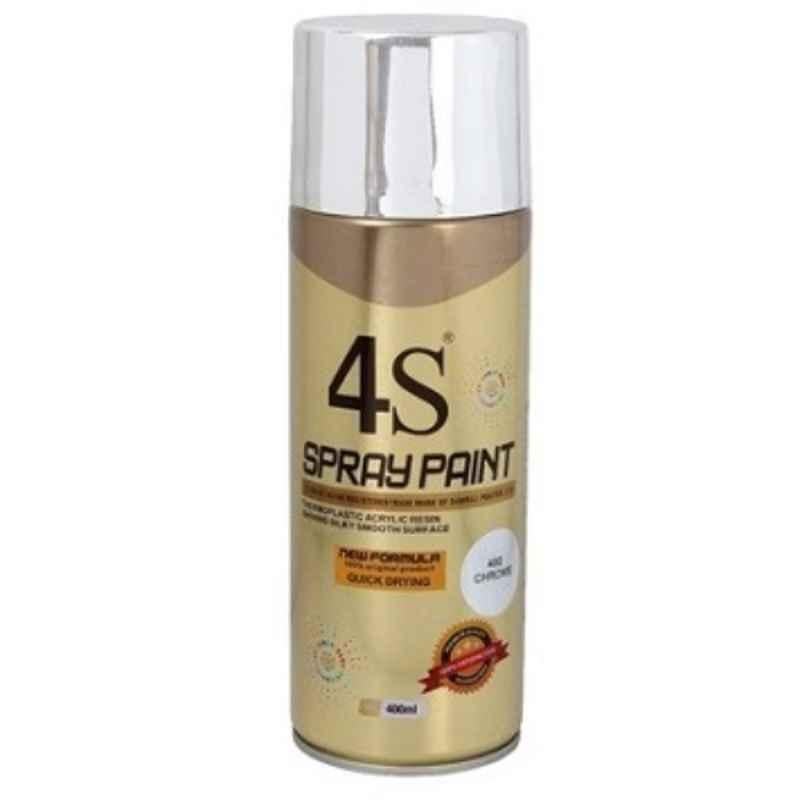 4S 400ml Chrome Aerosol Acrylic Spray Paint, 4S480 (Pack of 24)