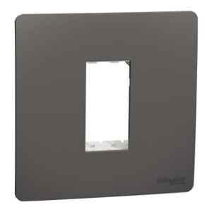 Schneider Electric Miluz ZeTa Polycarbonate 1 Module Warm Grey Grid & Cover Frame, MZCP1M_WG