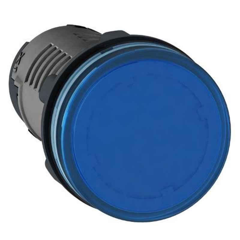 Schneider 22mm 24 VAC/DC Blue Round LED Pilot Light with Screw Clamp Terminal, XA2EVB6LC