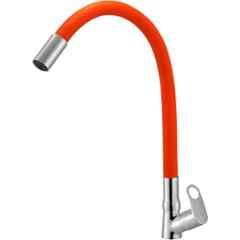IRIS Prime Brass Chrome Finish Orange Flexible Swan Neck Basin Tap